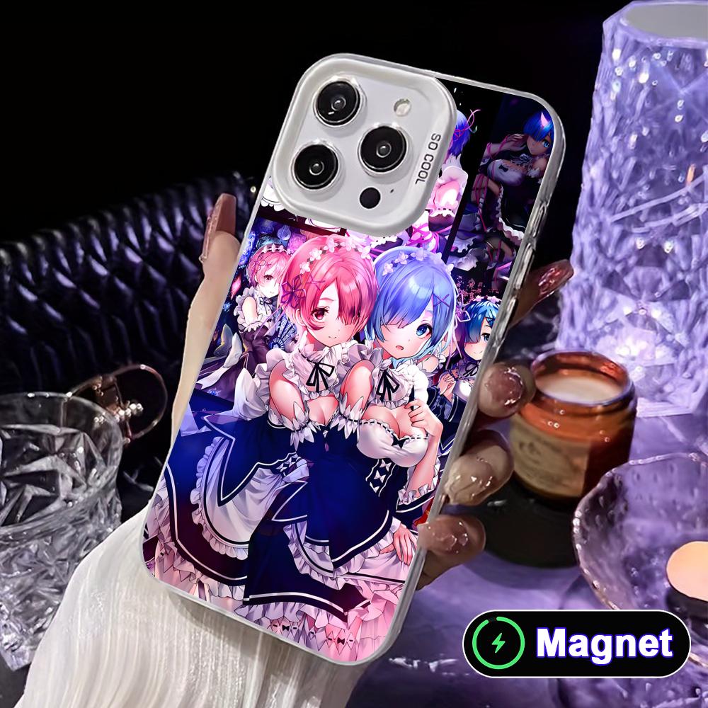ReZero Rem Ram White Translucent MagSafe Mobile Phone Case for iPhone 17 16 15 14 13 12 11 X XR XS Air Pro Max Plus Cover