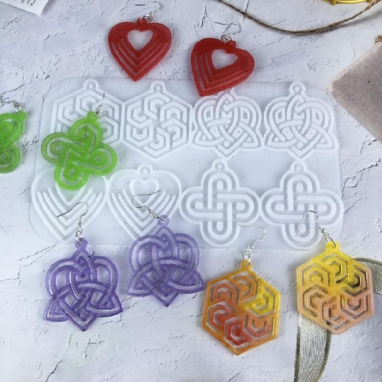 Fashion Celticed Knot Earring Mould Craft from Silicone Portable for Home Studios and Jewelry Making Classes Use