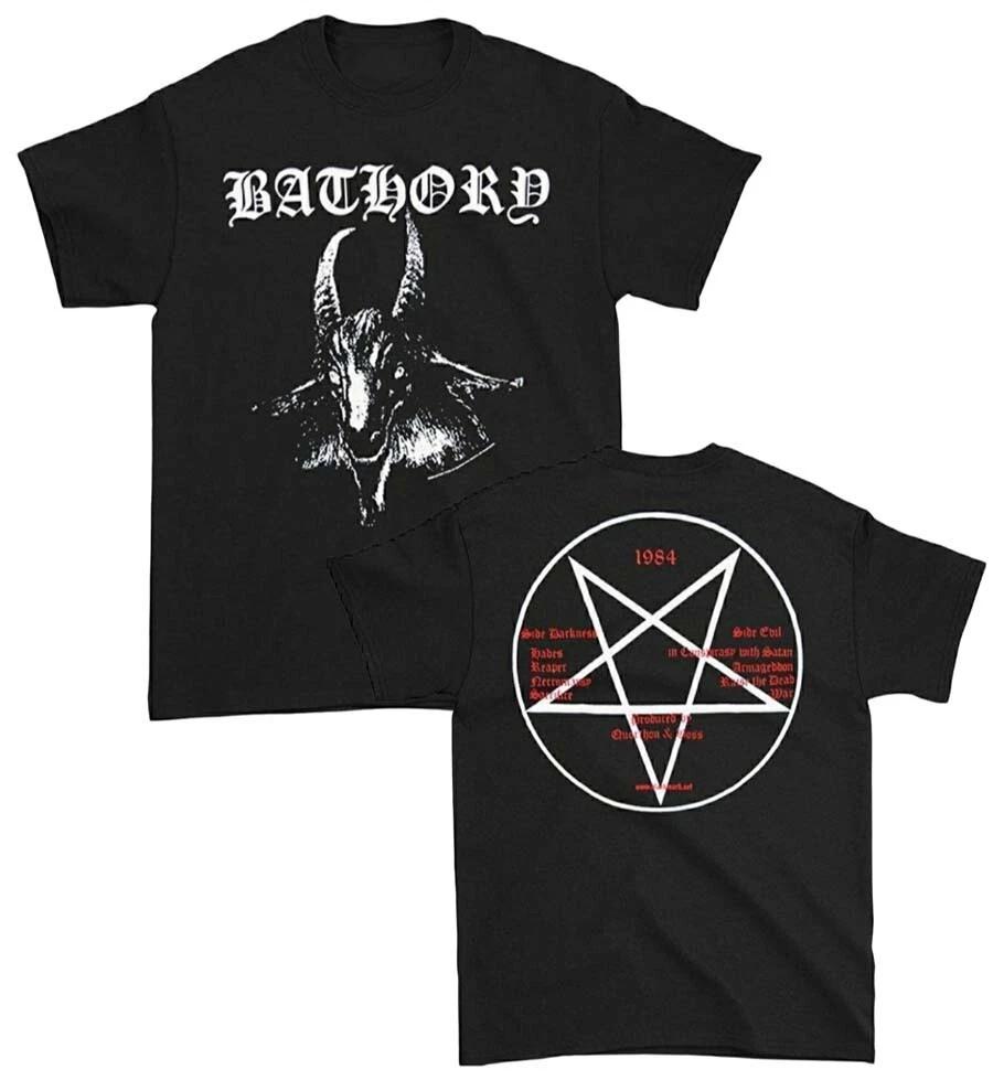 

New Bathory Band Goat Logo Pentagram Black Metal TShirt Unisex T-Shirt M