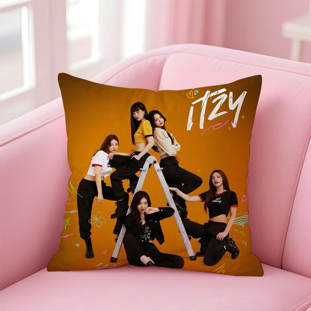 ITZY band singer cool Cushion Cover Comfortable Reversible Pillow Cover Ideal for Car Sofa Bedroom & Beyond