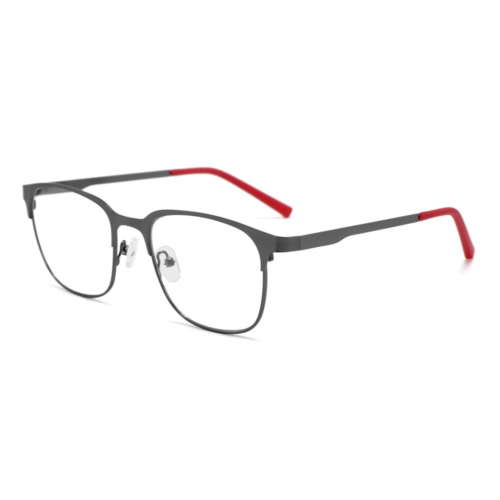 Fashion new flat mirror women's high-end sunglasses men's driving UV400 metal square myopia glasses