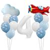 Red aircraft aluminum film balloon 32 inch white blue sky white cloud birthday latex balloon children's birthday party balloon