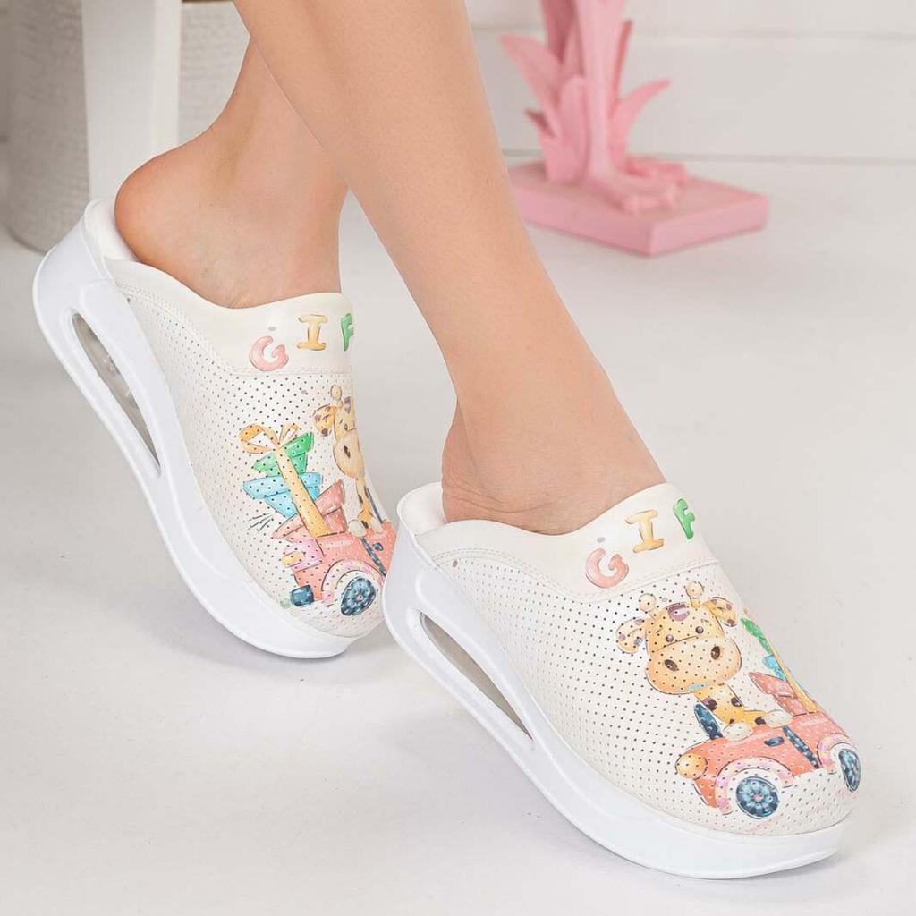 Damen Anti-Rutsch Medizinische Clogs - Panda-Druck - Orthopädischer Komfort für Krankenschwestern, Ärzte, Hebammen, Zahnärzte und mehr