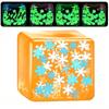 Hand Exerciser Toy Ice Cube Stress Relief Toy, Glow-in-the-Dark Snowflake Filled Cube, Portable Relievers Luminous Clear Sensory Adults and Kids