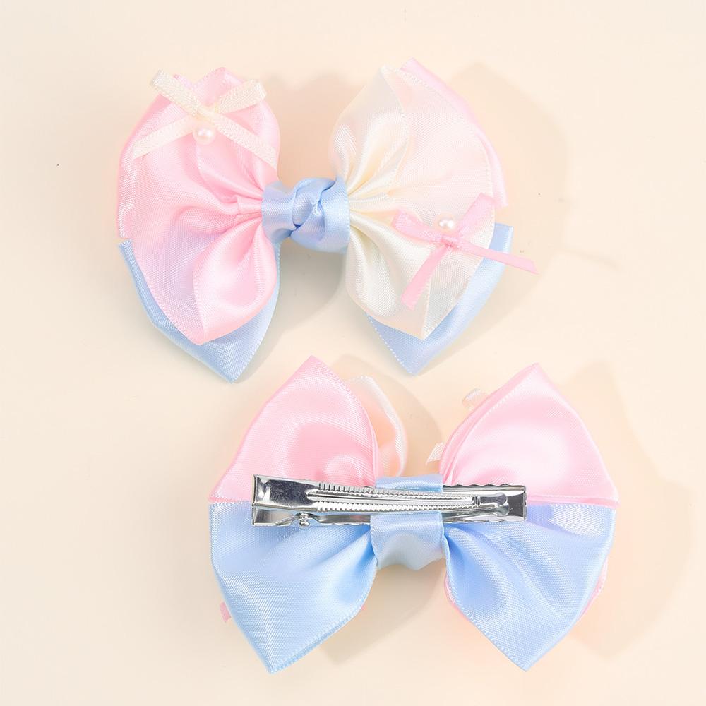 2Pcs Candy Color Hair Clips Sweet Chiffon Bow Hairpin Princess Barrette For Girls Children Korean Headwear Headdress Accessories