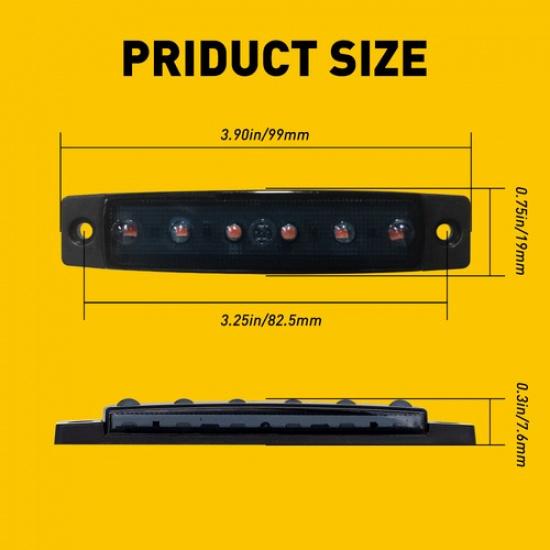 10x Amber 6 LED Side Clearance Marker Lights for RV Car Truck Trailer Pickup 12V