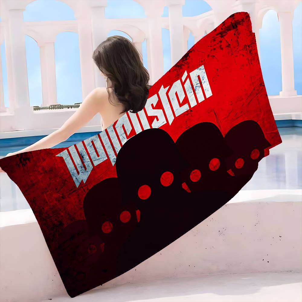 Wolfenstein Microfiber Printed Beach Towel Mountain Climbing Yoga Beach Swimming Running Absorbent Soft Towel
