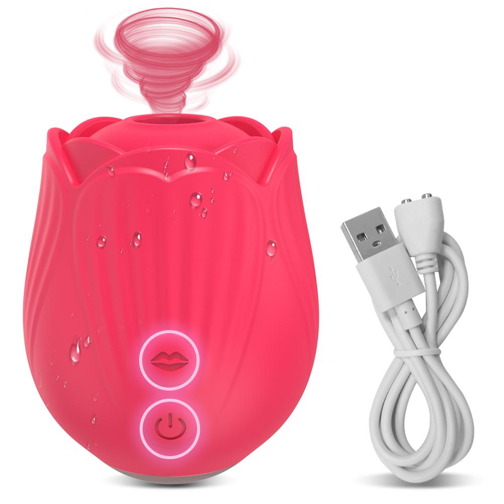 Rose-Sucking Vibrator for Women Clit Sucker Vagina G Spot Thrusting Vibrator Stimulator Female Masturbator Adult Sex Toy