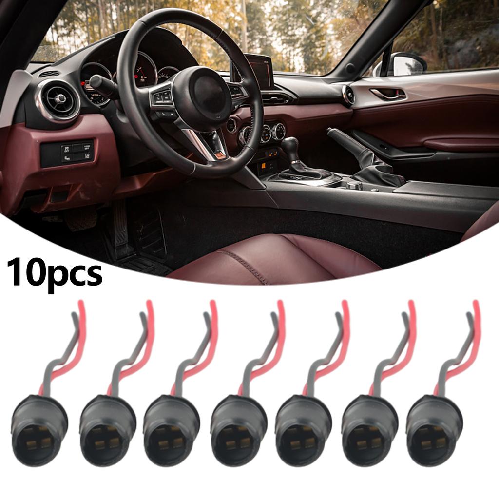 10Pcs T10 W5W- Car Wedge Lights Bulb Socket Connector Holder Extension LED Lamp Bulb Base Holder For T10 Round Sockets