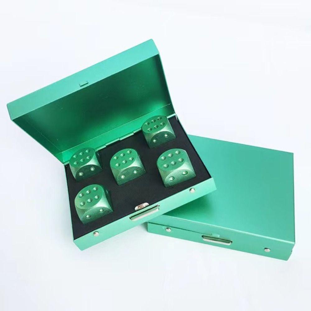 6 Sided Metal Solid Dice Aluminum Zinc Zinc Alloy Rounded Corners Dice Set 5 in1 Metal Dices  Bar Supplies