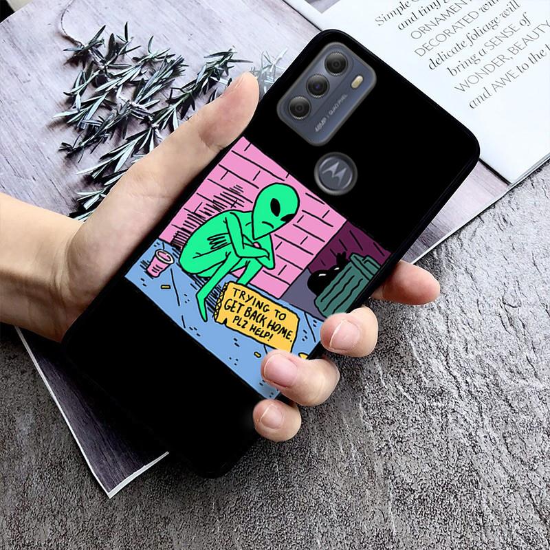 Alien UFO Phone Case for Motorola Moto E7 Plus E32 E20 E40 Edge 20 Lite G22 G52 G20 G30 G100 G60 G50 G10 G Pure G Stylus