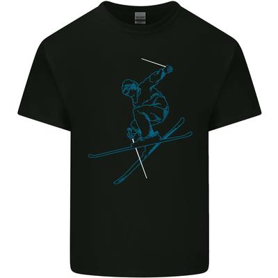 Skier Blue Outline Skiing Ski Mens Light Cotton T-Shirt Unisex T-Shirt