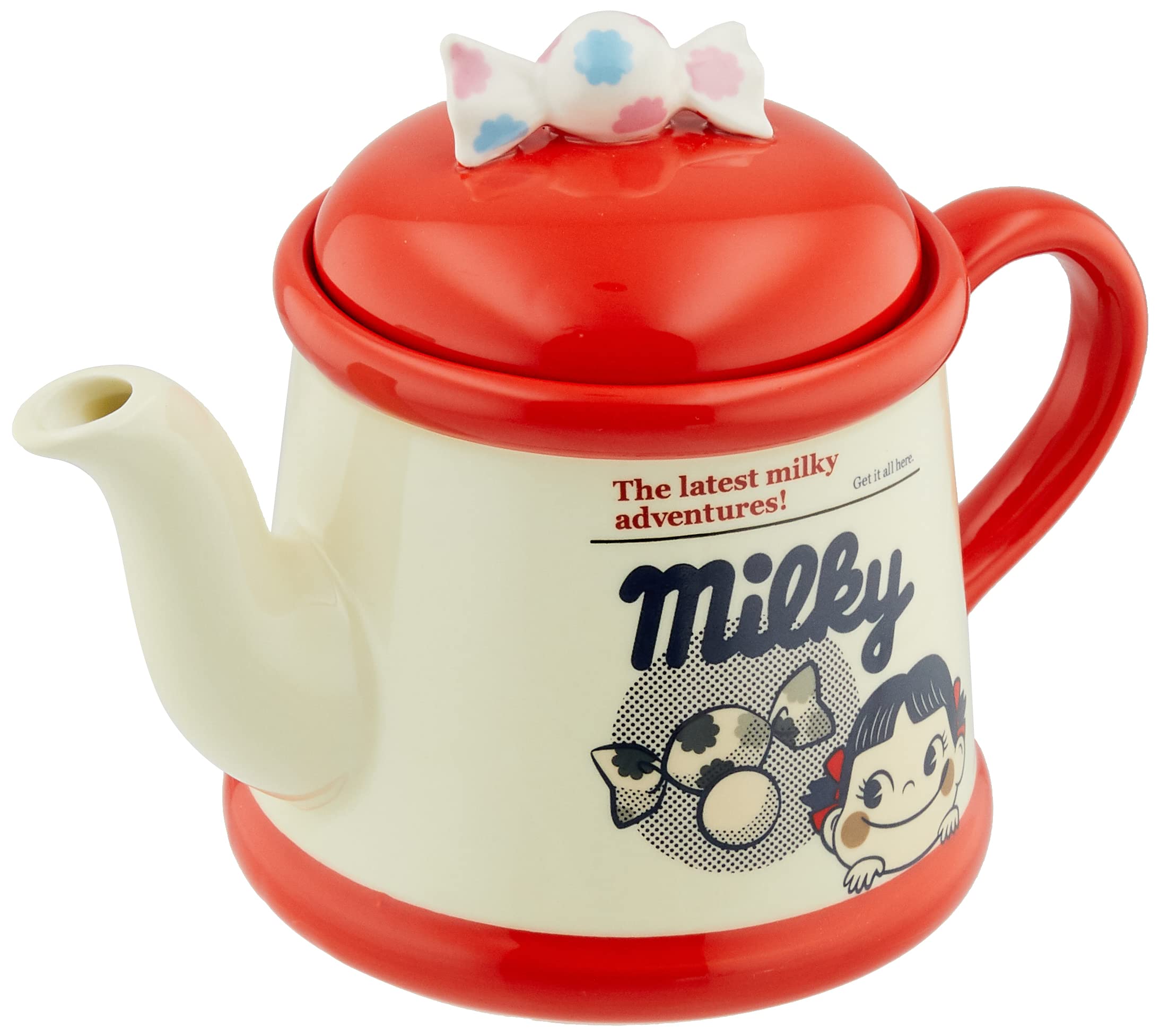 

Sun Art Fujiya Peko-chan Peko Milky Tea Pot Approx. 300ml SAN3797 Red