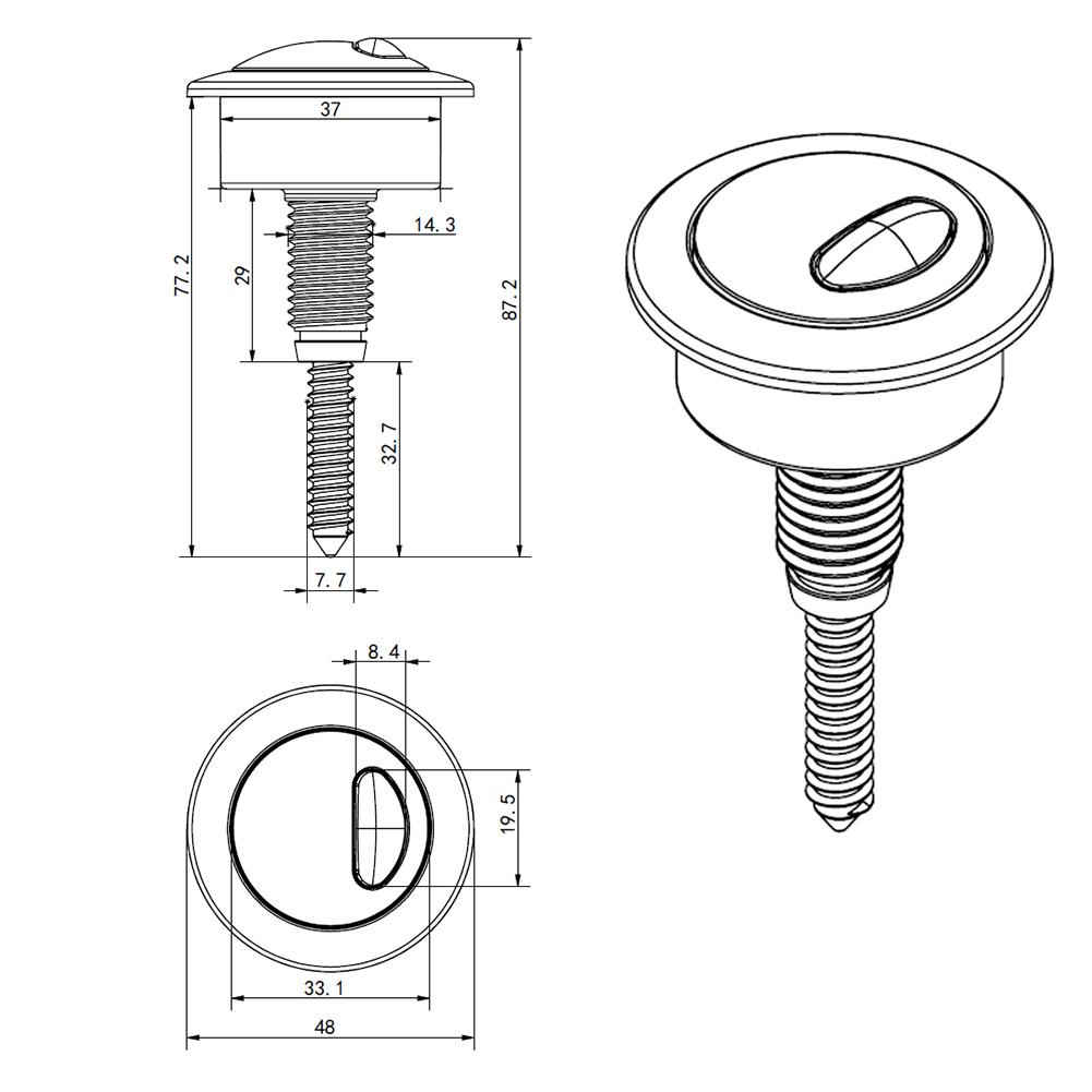 Toilet Flush Button Compatible with For Siamp For Optima 49 and For Twyford
