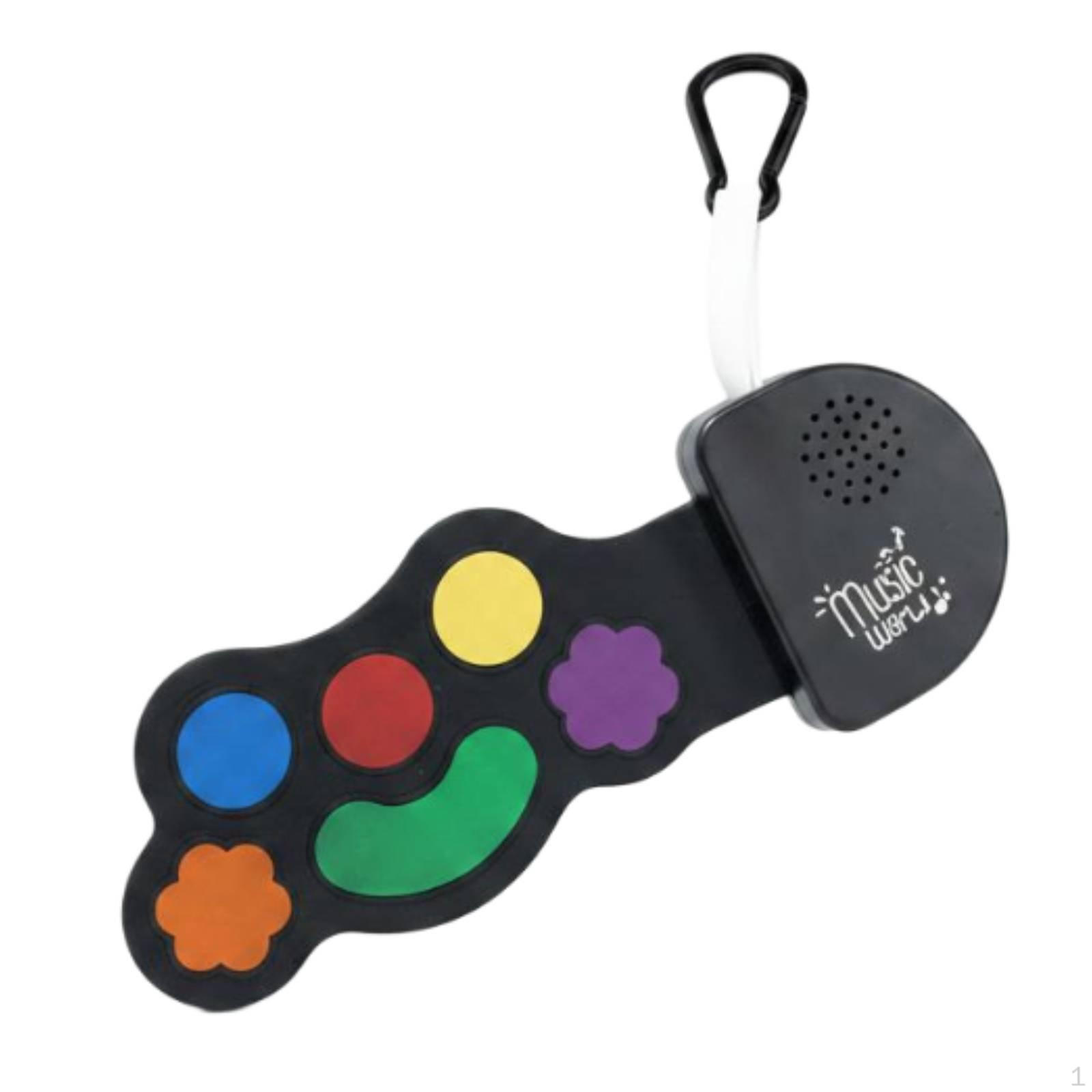Mini Drum Keychain Playable Silicone Toy Roll up Musical instument for Multicolor