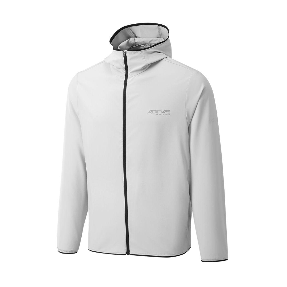 Adidas Zipper Comfortable Fashion Hooded Long Sleeve Jacket Men Jacket Gray KQ5304 M