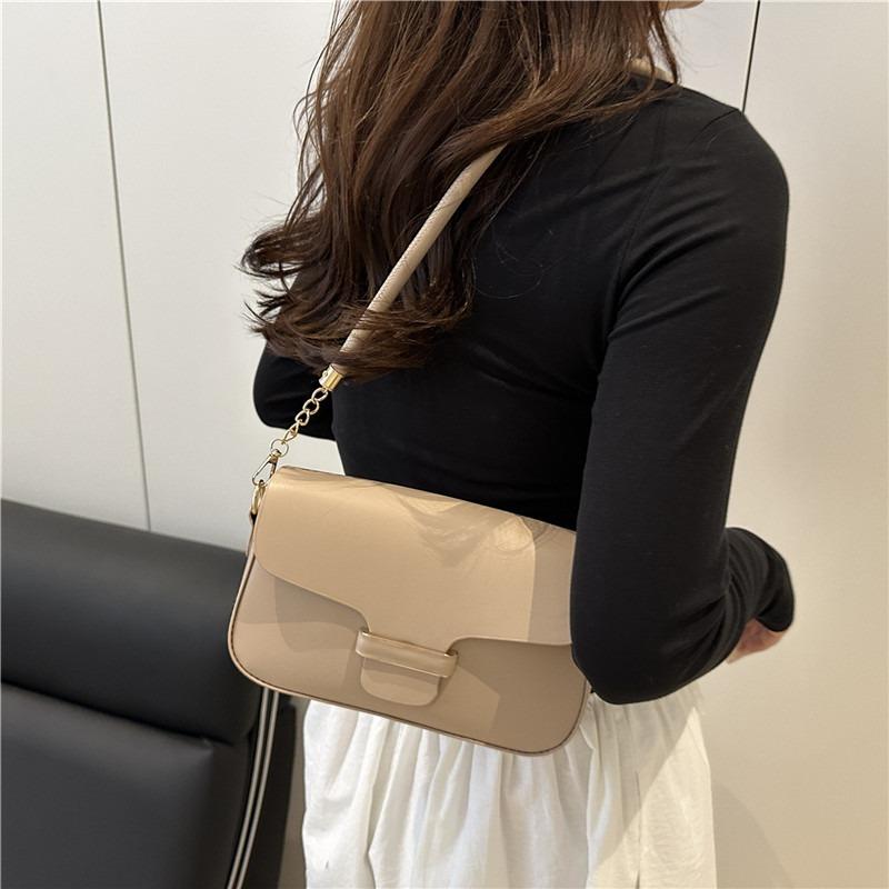 Light luxury simple splicing small square bag lock buckle versatile trend niche new portable messenger shoulder bag