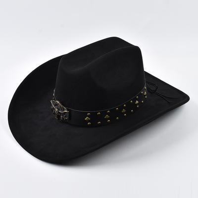 Suede Western Cowboy Hats Vintage Big-edge Gentleman Cowgirl Jazz Hat Holidays Party Cosplay Hat Sombrero Caps