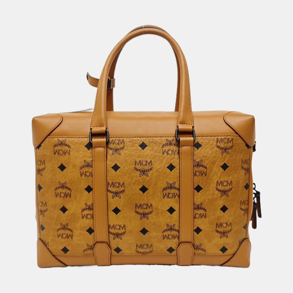 [Pre-Owned] Soft Berlin Visetos Canvas Leather Monogram Print Tote Crossbody Bag Medium - Very Good #A026KL