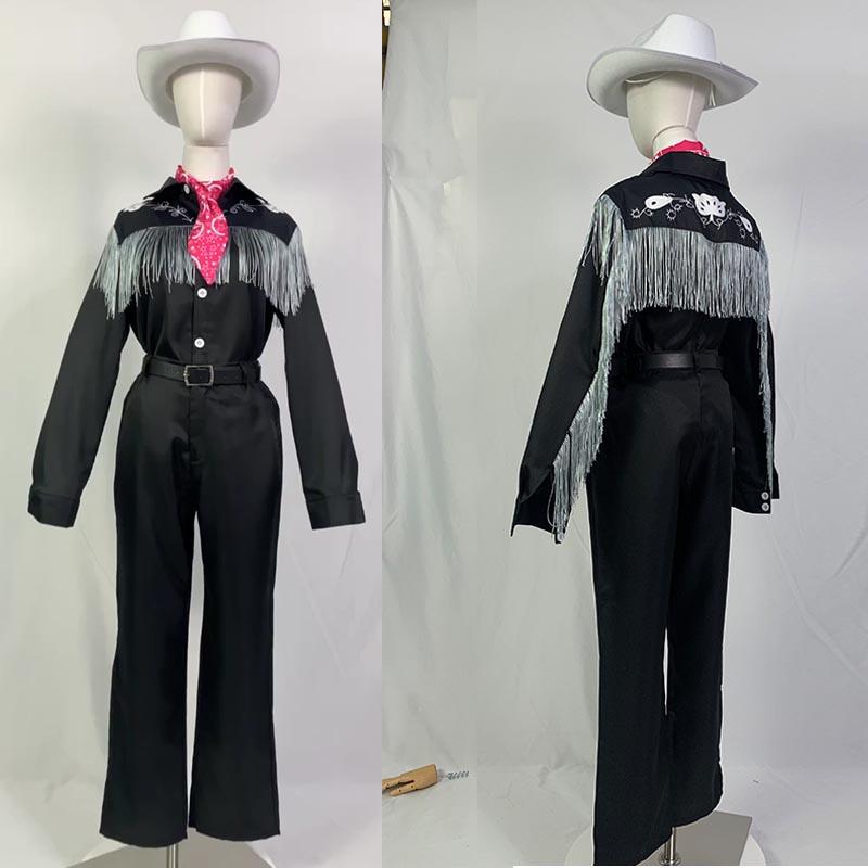 Ken Cosplay Kostüm Ken Outfits Ryan Gosling Cowboyhemd Hose Gürtel Schal Anzug Performance Halloween Uniform