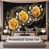 Floral Garden (199) Theme Personalized Tapestry Custom Name Text Wall Hanging Tapestry Home Background Decoration