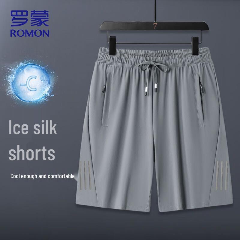 

ROMON Men s Ice Silk Business Casual Quick-Dry Shorts XL