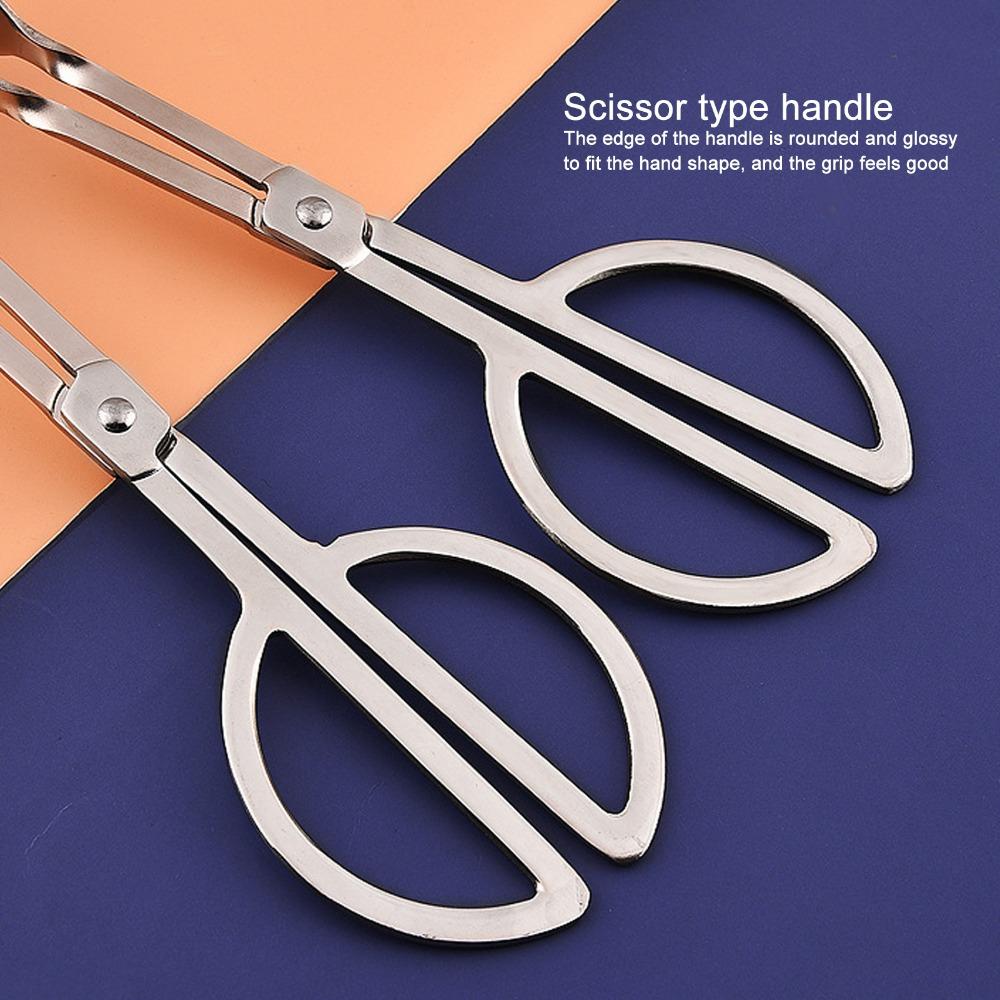 2 PCS Silver Food Tongs Stainless Steel Buffet Tongs Practical Serving Tongs Home Kitchen