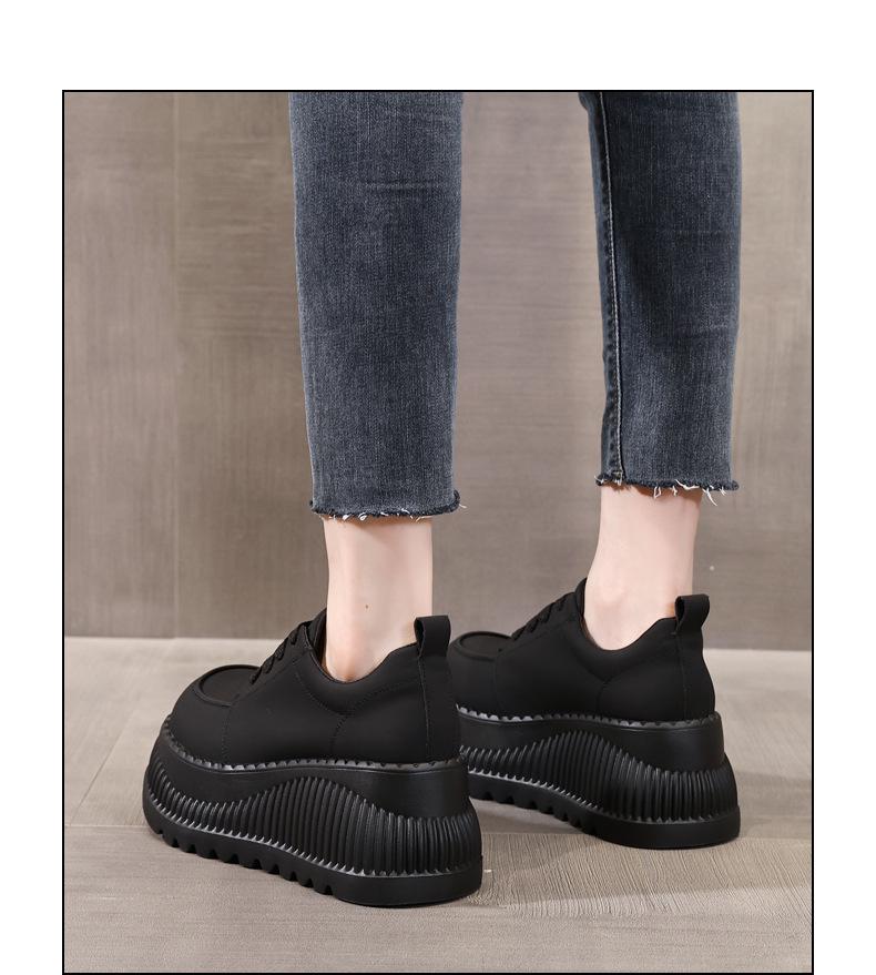 Dámské tenisky na platformě s výškou - Kolekce podzim 2024, Sportovní a ležérní obuv s měkkou silnou podrážkou, Styl 8305-1