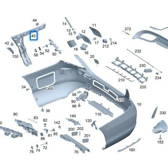 Rear Bumper Brackets (Left & Right) for Mercedes-Benz W205 C200 (2058801702, 2058801802)