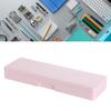 Plastic Pencil Case Snap Closure Lightweight Portable Simple Design Pen Box for Students Stationery Light Roseate