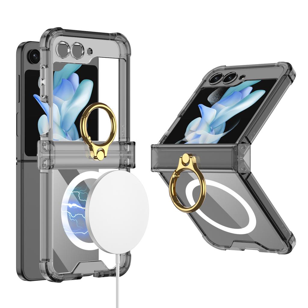 Suitable for Samsung Flip5 Mobile Phone Case Folding Screen Full Inclusive Airbag Wireless Charging Flip5 Shaft Ring Protection Case