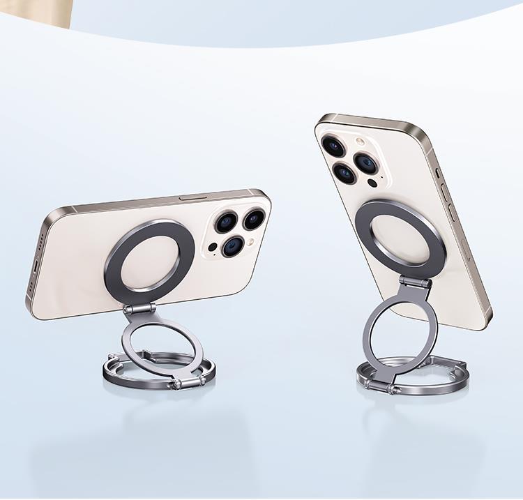360° Rotating Magnetic Phone Stand Ring Holder – Portable & Foldable for Easy Video Viewing