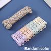 12-Clip + Clothesline Set Colorful Drying Clips Multifunctional Windproof Clothesline