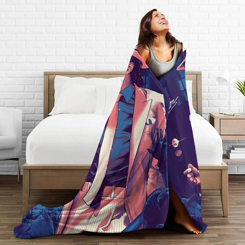 MJ Pop Rock Disco Blankets Coral Fleece Plush Summer Air Conditioning Portable Lightweight Throw Blankets for Bed Bedspread