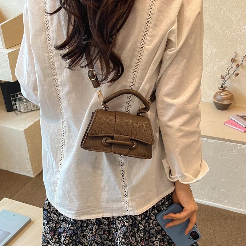 Fashion Mini Top Handle Bag for Women PU Leather Crossbody Bag Elegant Flap Shoulder Purse Small Messenger Handbag with Adjustable Strap