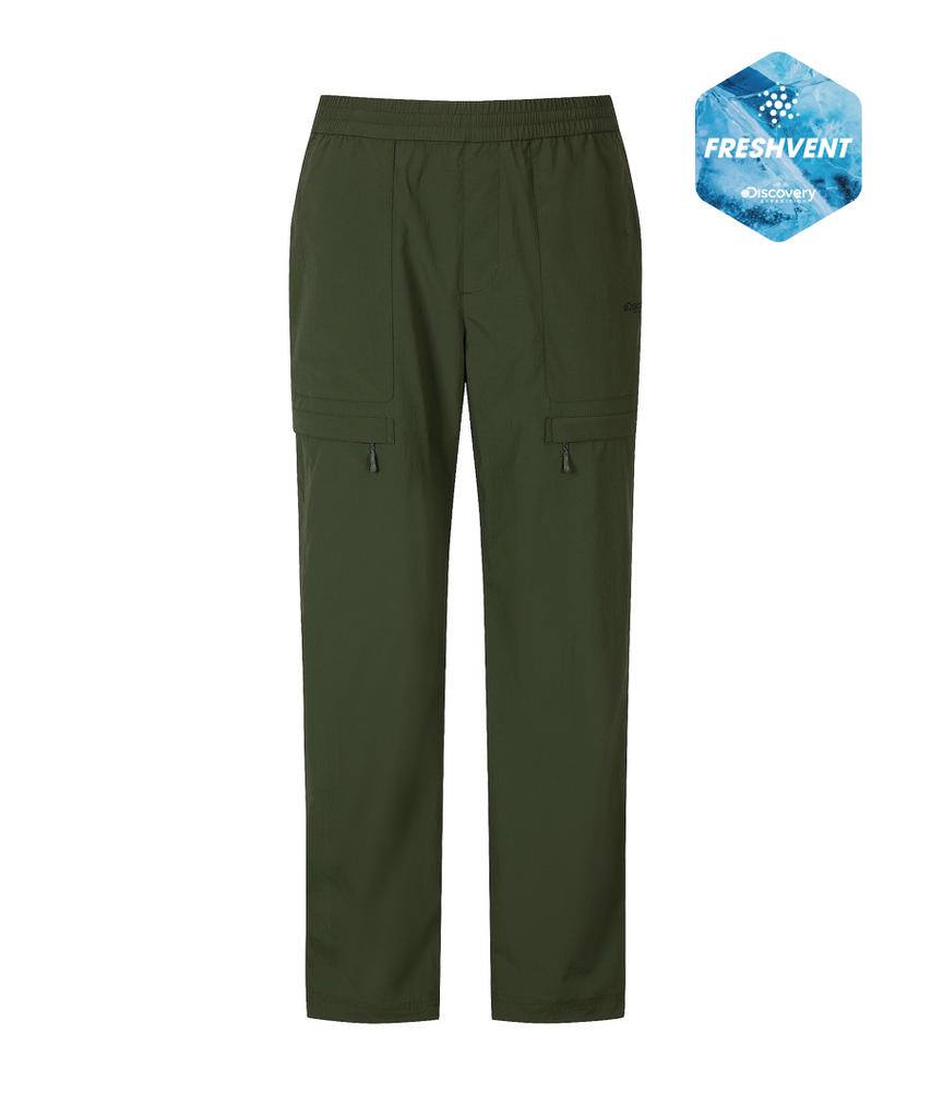 DISCOVERY EXPEDITION Men'S Freshvent Lightweight Woven Training Loose Tapered Pants (D/Khaki)