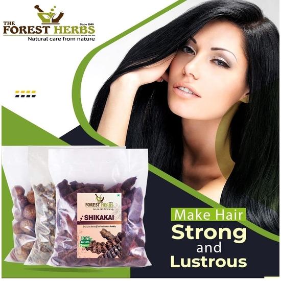 The Forest Herbs Soin Naturel De la Nature Bio Entier Séché Amla, Reetha, Shikakai Forme Brute pour Soin Capillaire Combo Chaque 200Gms