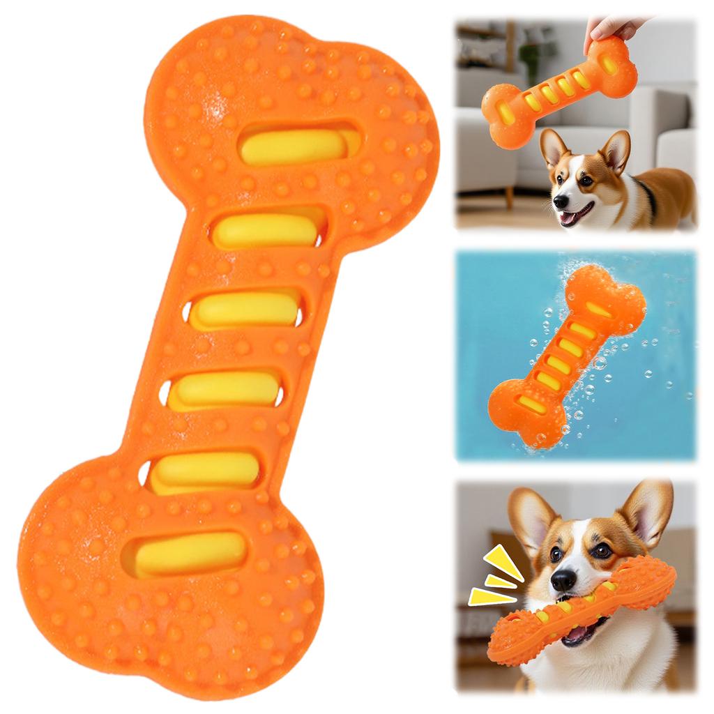 3Pcs Teeth Cleaning Molar Stick Squeaky Bones Interactive Massage Toothbrush Dog Toy Textured Teething Bone Puppy Chew Toy