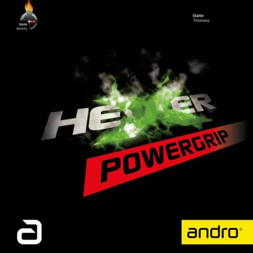 

andro Table Tennis Rubber, Spin Tension, Hexer Power Grip, Soft Back, ITTF (International Table Tennis Federation) Approved, Green, 1.9, 110021097
