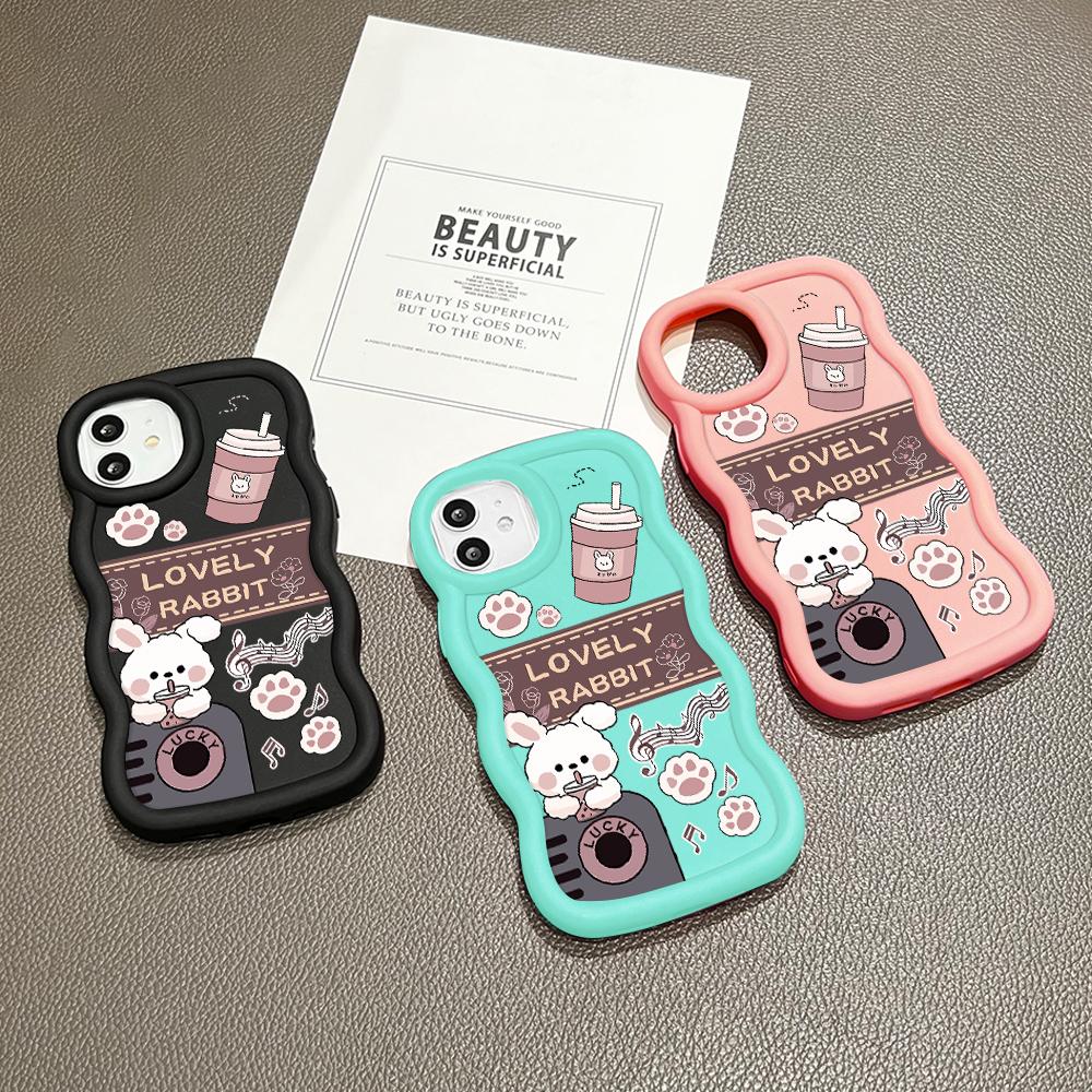 Big Wave Edge Weiches Silikonmaterial Macaron-Telefongehäuse Stoßfestes Schutzgummigehäuse für OPPO Reno Realme Infinix Tecno