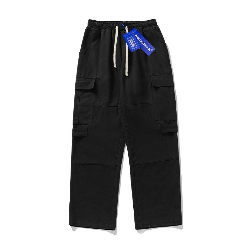Wassup Khaki Workwear Multi-Pocket Straight Wide-Leg Pants Men's Spring and Autumn National Trend Street Style Couple Versatile Long Pants