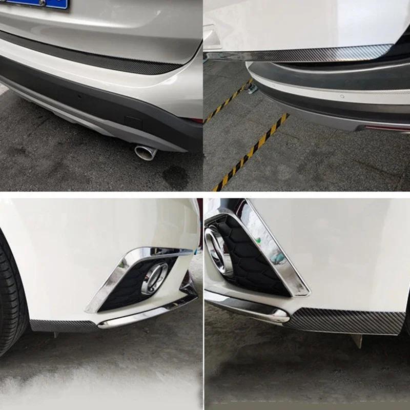 Carbon Fiber Car Stickers Doorsill Bumper Threshold Step Protector Guard Strip Sticker Anti Scratch Strips Film Universal