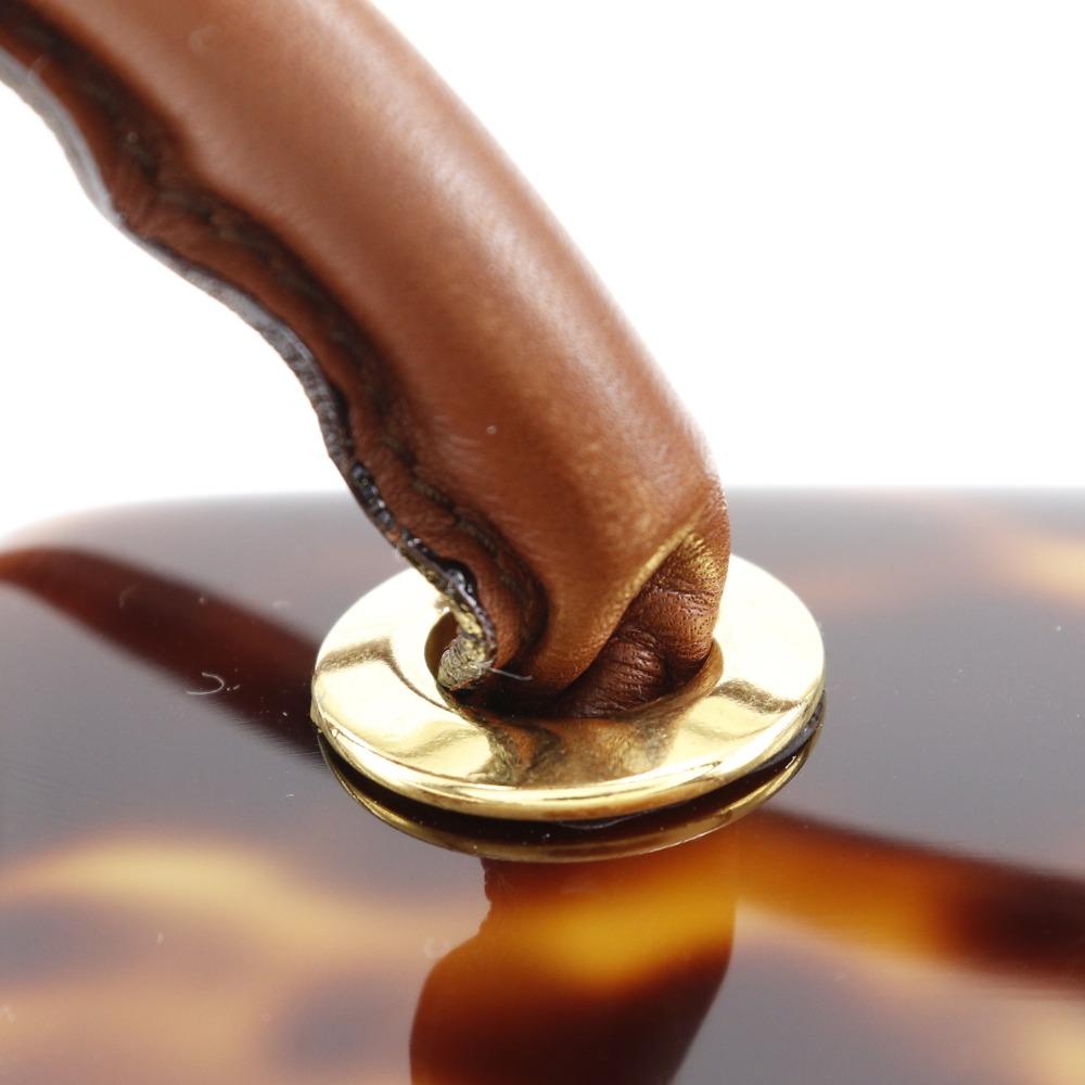 Fendi FF Handbag Party Bag Brown Plastic/leather Women Used