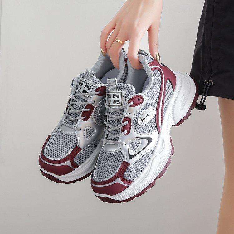 Dad Shoes Children Spring and Autumn 2025 New Korean Version Ins Tide Heightening Shoes Versatile Mesh Breathable Casual Shoes