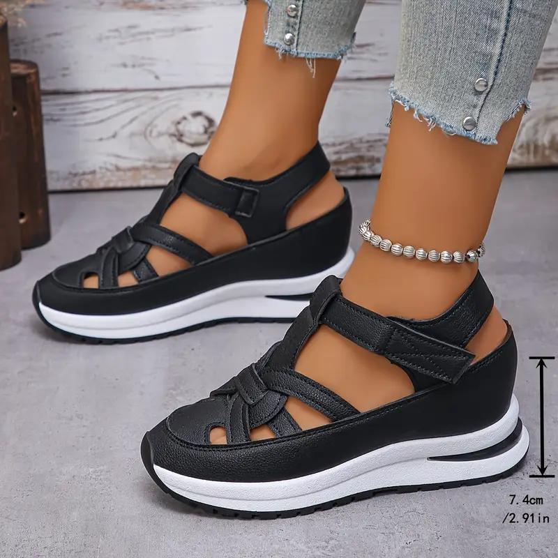 Pantofi de modă pentru femei Culoare uni Toc cu platformă gros Sandale Papuci