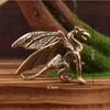 Mini Brass Dragon And Griffin Figurines Detailed Carving Antique Finish Desktop Decor Collection