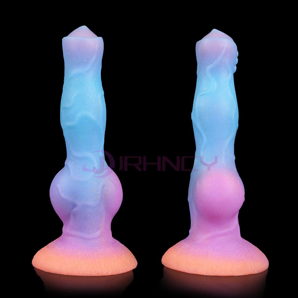 New Luminous Animals Dildos Horse Realistic Dog Dildo for Women Horse Penis Monster Dragon Anal Dildos Beautiful Women Men Sex Toys with Suction Cup