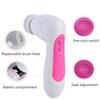 5 In 1 Multifunctional Electric Face Cleansing Instrument Pore Cleaner Brush Massager (Pink)