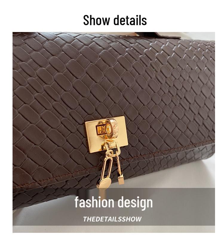 Exquisite 2025 Solid Color Casual Buckle Large Capacity Stylish Crossbody Baguette Women's Bag
