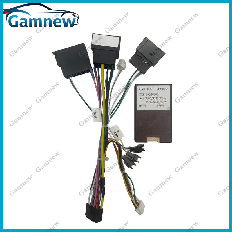 

Car 16pin Audio Wiring Harness Adapter With Canbus Box For Mercedes-Benz W209 2002-2006 W203 2001-2004 Stereo Installation Cable With Canbus